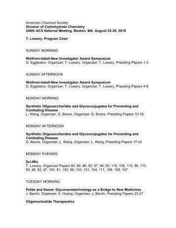 American Chemical Society - Division of Carbohydrate Chemistry ...