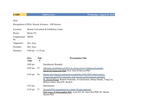 American Chemical Society - Division of Carbohydrate Chemistry ...