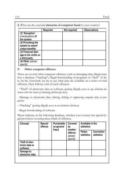 Defining and Registering Criminal Offences and Measures - Oapen