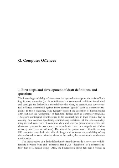 Defining and Registering Criminal Offences and Measures - Oapen