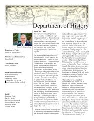 Department of History - Harvard University History Department