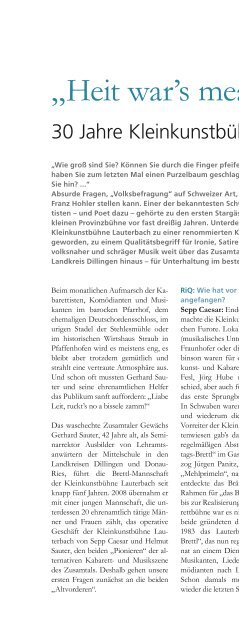 Aktuelle Ausgabe - RiQ DAS MAGAZIN