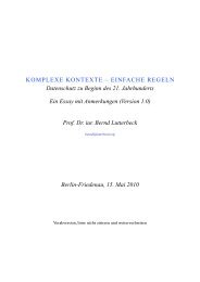 KOMPLEXE KONTEXTE – EINFACHE REGELN ... - Bernd Lutterbeck