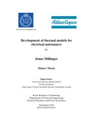 Development of thermal models for electrical nutrunners Jonas - KTH