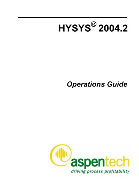 Hysys Operations Guide