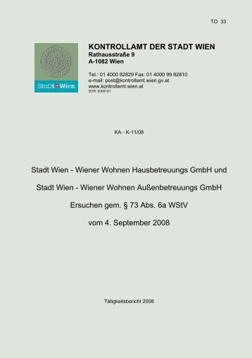 Stadt Wien - Wiener Wohnen Hausbetreuungs GmbH und Stadt ...