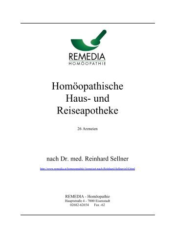 Hinweise zum Set mit 26 Arzneien - Remedia Homöopathie