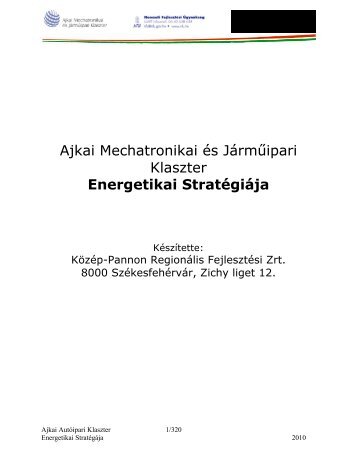 Energetikai Koncepció - Ajkai Mechatronikai és Járműipari Klaszter