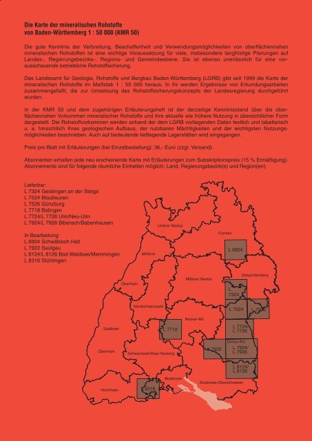 Rohstoffbericht Baden-Württemberg 2002 Gewinnung, Verbrauch