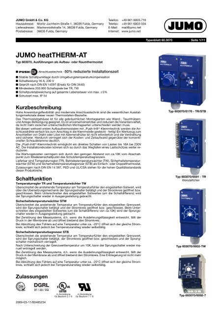 Download Typenblatt (pdf) - Jumo - Jumo GmbH & Co. KG