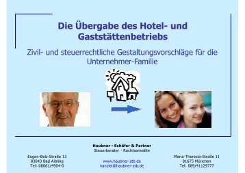 Die Übergabe des Hotel- und Gaststättenbetriebs - Haubner Schäfer ...