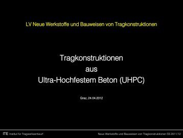 Tragkonstruktionen aus Ultra-Hochfestem Beton (UHPC)