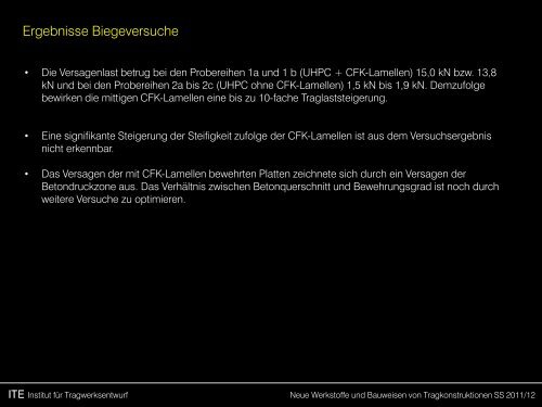 Tragkonstruktionen aus Ultra-Hochfestem Beton (UHPC)