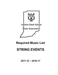 small ensemble events - Indiana State School Music Association