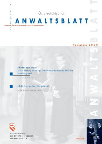 Anwaltsblatt 2002/11 - Österreichischer Rechtsanwaltskammertag