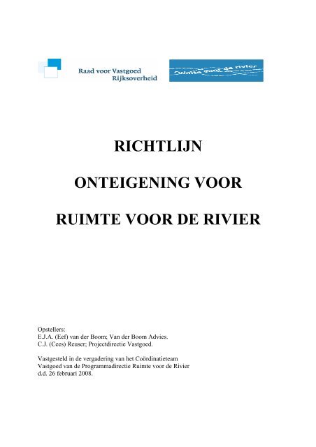 richtlijn onteigening voor ruimte voor de rivier - Vastgoed van het rijk