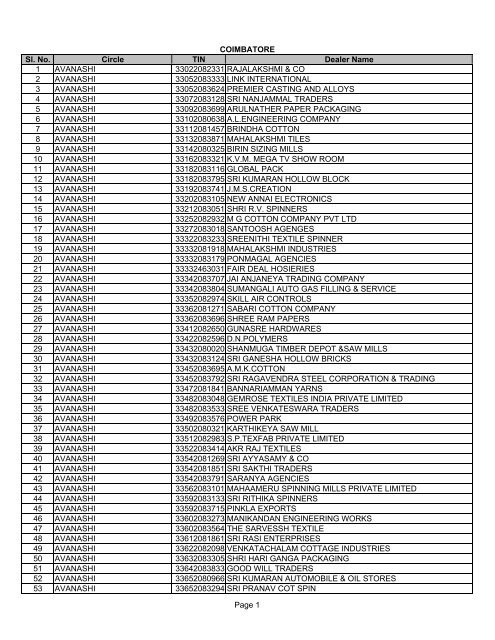 21754_EFILING DLRS - Tamil Nadu VAT