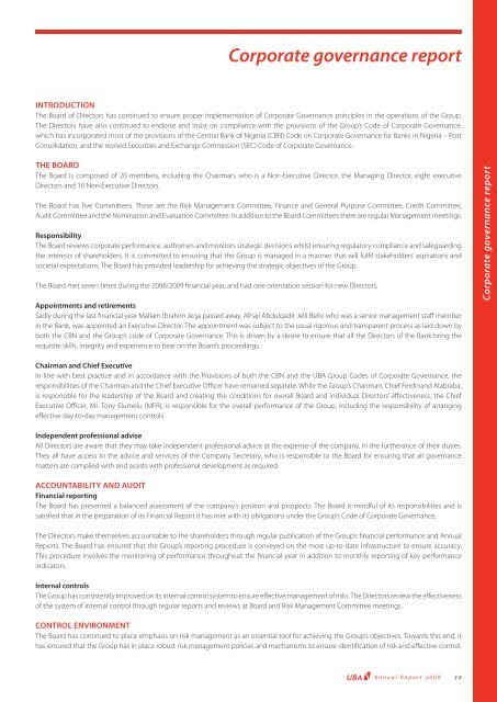 2009 Annual Report and Financial Statements - UBA Plc