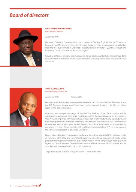 2009 Annual Report and Financial Statements - UBA Plc