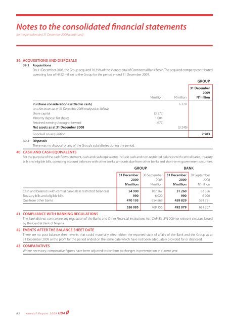 2009 Annual Report and Financial Statements - UBA Plc