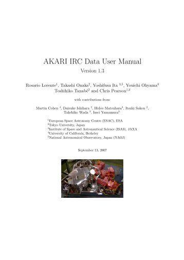 AKARI IRC Data User Manual - ESA