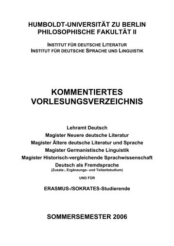 kommentiertes vorlesungsverzeichnis - Institut für deutsche Sprache ...