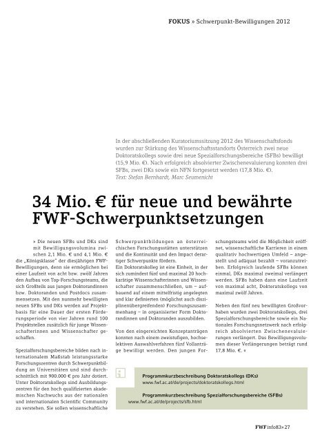 Initiativen - FWF