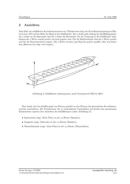 SCHRIFTENREIHE SCHIFFBAU Hydrostatik von Schiffen