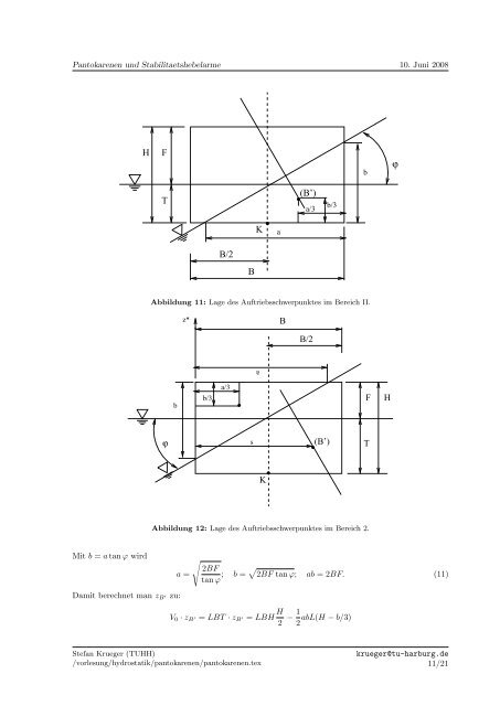 SCHRIFTENREIHE SCHIFFBAU Hydrostatik von Schiffen