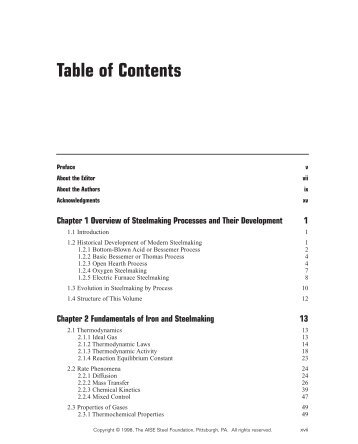 Table of Contents - Steel Library