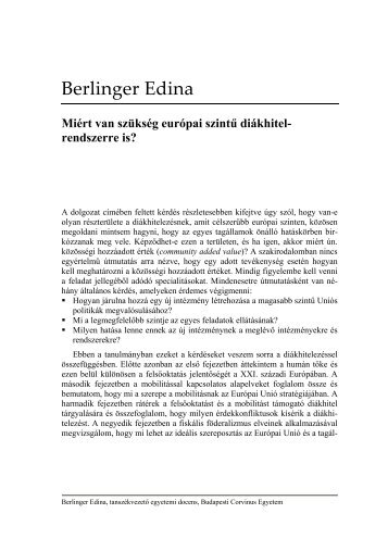 Berlinger Edina - Corvinus Research Archive - Budapesti Corvinus ...