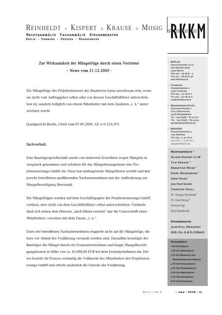 Zur Wirksamkeit der Mängelrüge durch einen Vertreter.pdf