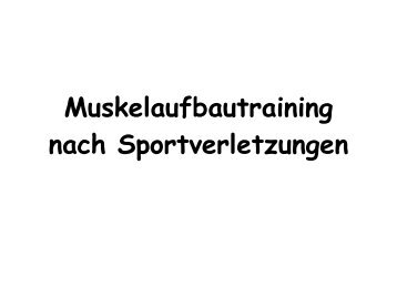 Muskelaufbautraining nach Sportverletzungen