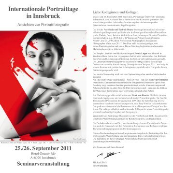 Internationale Portraittage in Innsbruck - FotoWerkstatt M. Belz, W ...