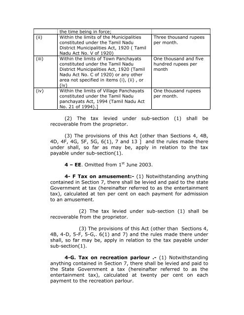 the tamil nadu entertainments tax act, 1939 - Tamil Nadu VAT