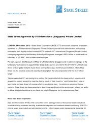 State Street Appointed by UTI International (Singapore) Private Limited