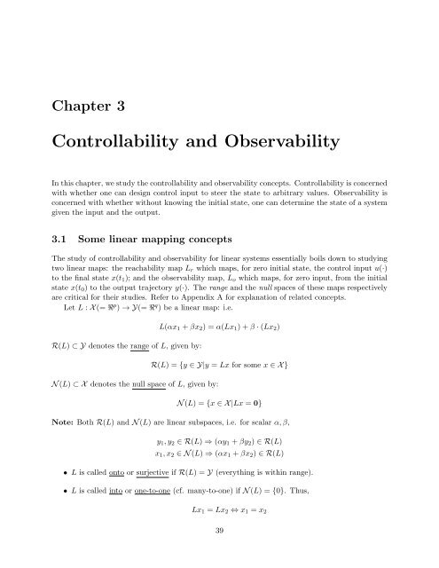 Chapter 3 - Controllability and Observability - University of Minnesota