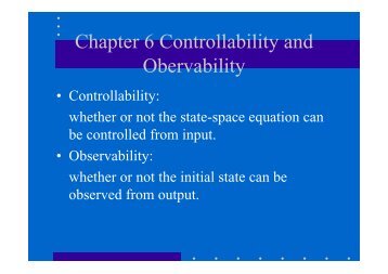 Chapter 6 Controllability and Obervability