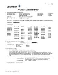 MATERIAL SAFETY DATA SHEET - Columbian Chemicals