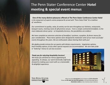 Event menus - The Penn Stater Hotel