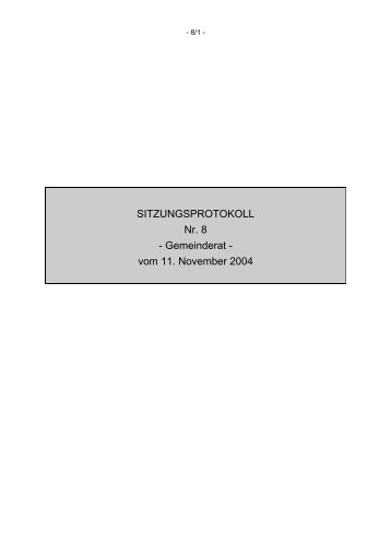 vom 11. November 2004 - Gemeinde Volders