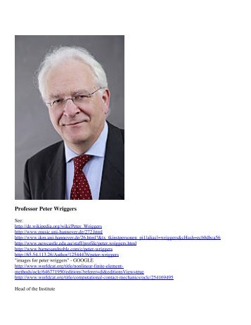 Professor Peter Wriggers - Shell Buckling