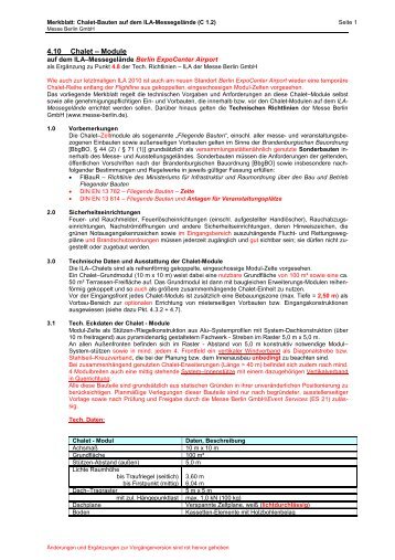 Technische Richtlinien Chalet-Bauten - ILA
