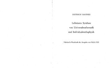 Leibnizens Synthese von Universalmathematik ... - Get a Free Blog