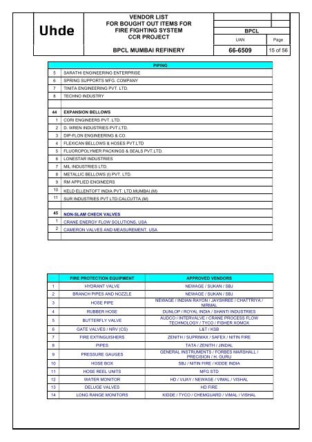 U6509-3104 ABM Fire Fighting Package Tender ... - Bharat Petroleum