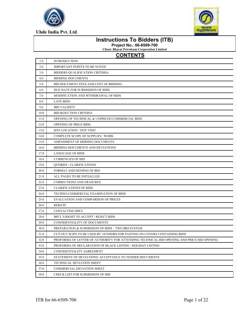 U6509-3104 ABM Fire Fighting Package Tender ... - Bharat Petroleum