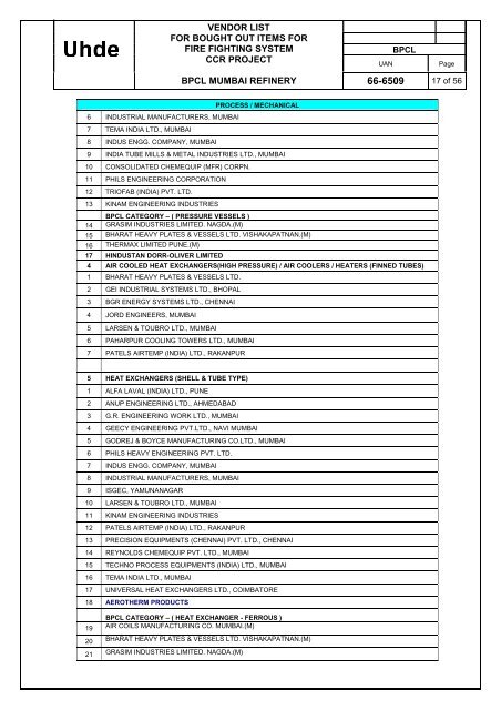 U6509-3104 ABM Fire Fighting Package Tender ... - Bharat Petroleum