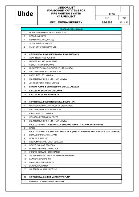 U6509-3104 ABM Fire Fighting Package Tender ... - Bharat Petroleum