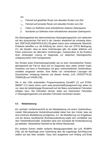 Verfahren zur dynamischen Verkehrsumlegung - Institut für Straßen ...