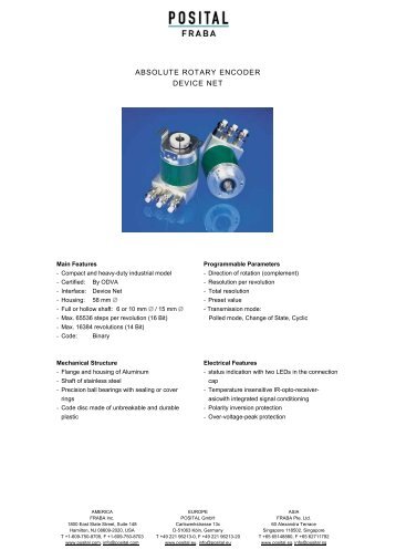 Absolute Winkelcodierer AWC58 PROFIBUS DP